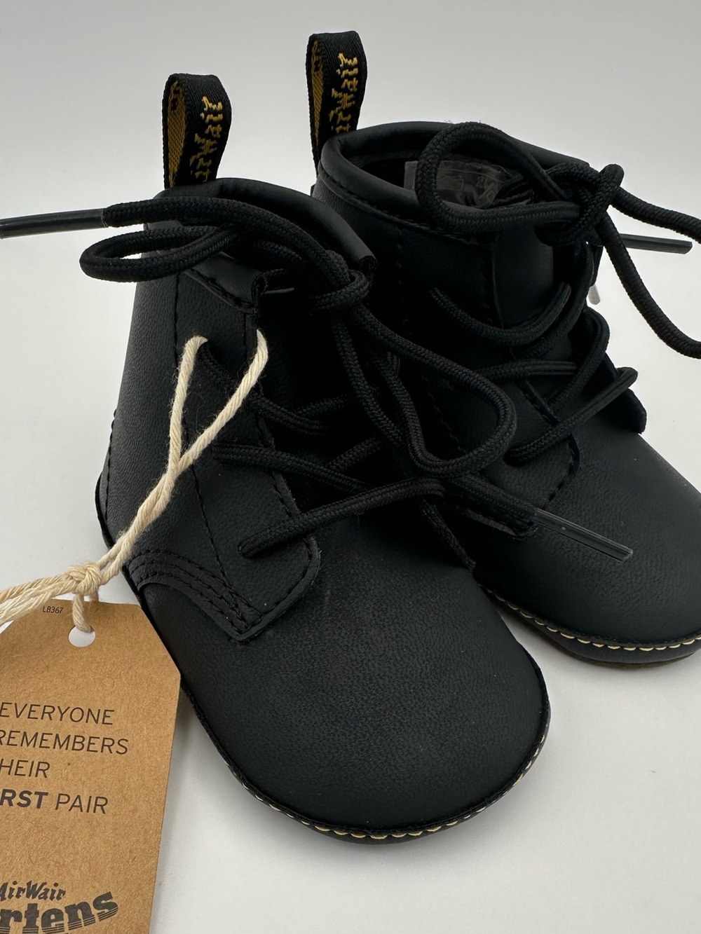 Dr. Martens Black Leather 1460 Crib Boots Shoes NWOB Size US 3
